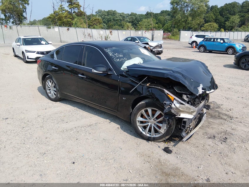 2015 Infiniti Q50 VIN JN1BV7AR8FM401185 IAAI salvage auction — FRONT END, Salvage Title, sold $225 on 2026-09-10 (photo 1)