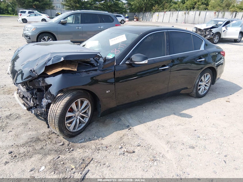 2015 Infiniti Q50 VIN JN1BV7AR8FM401185 IAAI salvage auction — FRONT END, Salvage Title, sold $225 on 2026-09-10 (photo 2)
