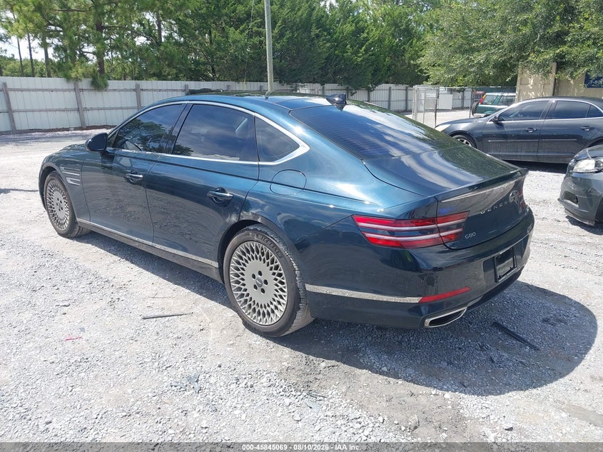 2022 Genesis G80 VIN KMTGB4SC2NU096447 IAAI salvage auction — SIDE, Wait Title, sold $12,000 on 2026-10-07 (photo 3)