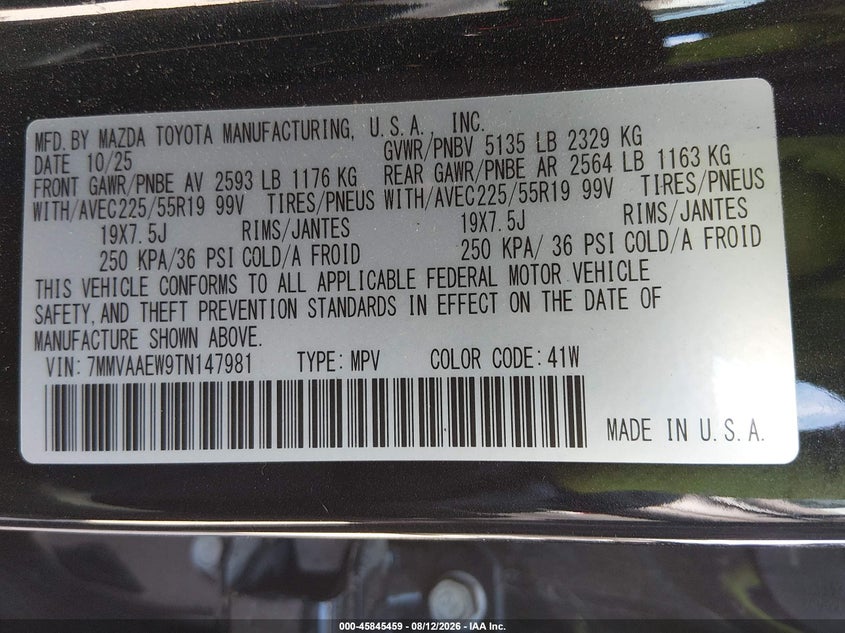 2026 Mazda Cx-50 VIN 7MMVAAEW9TN147981 IAAI salvage auction — RIGHT FRONT, Salvage Title, sold $15,200 on 2026-09-01 (photo 9)