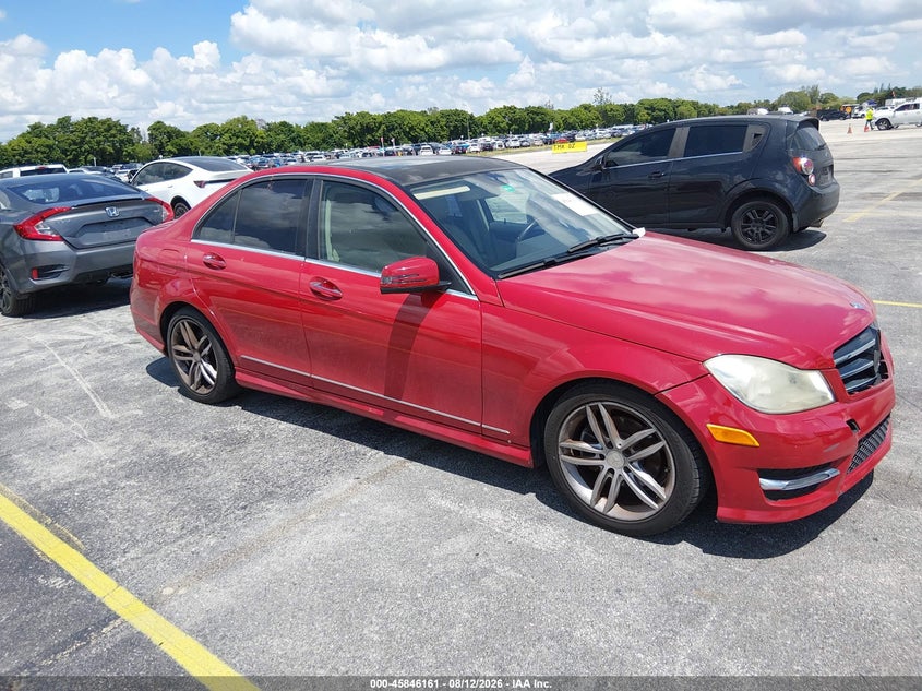 2014 Mercedes-benz C-klasse VIN WDDGF4HB8EG210215 IAAI salvage auction — NORMAL WEAR, Salvage (Florida), sold $375 on 2026-08-20 (photo 1)