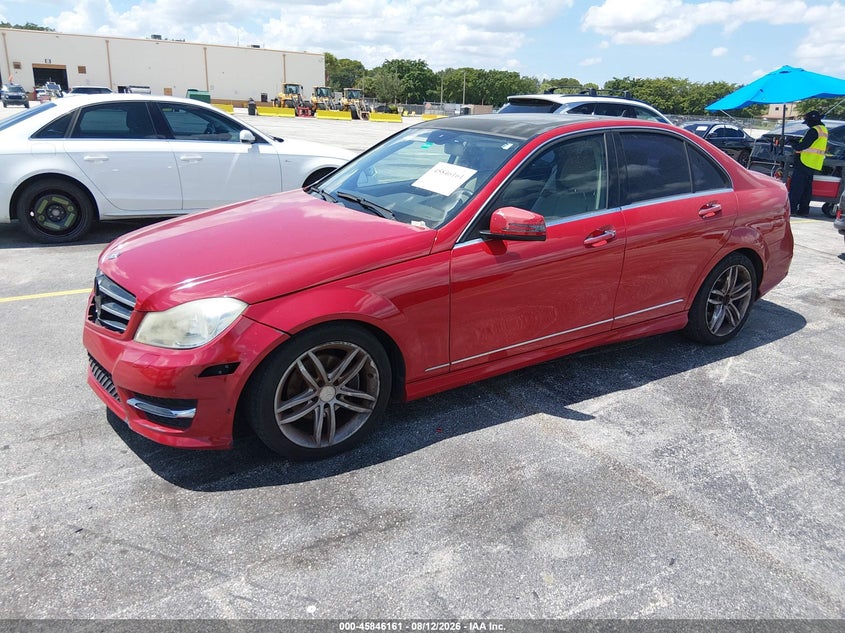 2014 Mercedes-benz C-klasse VIN WDDGF4HB8EG210215 IAAI salvage auction — NORMAL WEAR, Salvage (Florida), sold $375 on 2026-08-20 (photo 2)