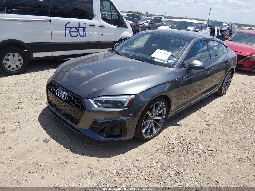2025 Audi A5 VIN WAUDACF56SA009122 IAAI salvage auction — FRONT END, Enterprise Vehicles Clear Only (Texas), sold $17,600 on 2026-08-15 (photo 2)