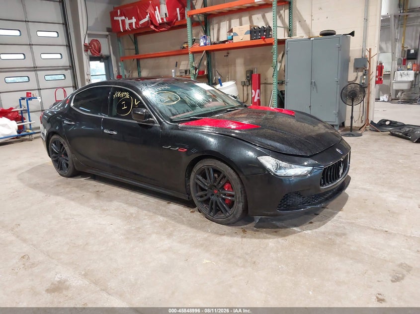 2015 Maserati Ghibli VIN ZAM57RTA0F1138050 IAAI salvage auction — ALL OVER, Original (Ohio), sold $2,225 on 2026-08-14 (photo 1)
