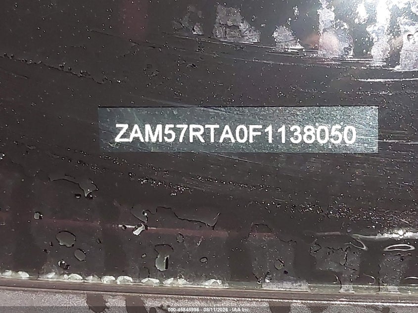 2015 Maserati Ghibli VIN ZAM57RTA0F1138050 IAAI salvage auction — ALL OVER, Original (Ohio), sold $2,225 on 2026-08-14 (photo 9)