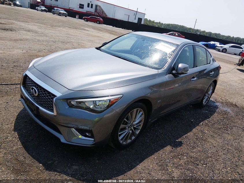 2019 Infiniti Q50 VIN JN1EV7AR1KM591855 IAAI salvage auction — SIDE, Salvage Title, sold $10,300 on 2026-09-27 (photo 2)