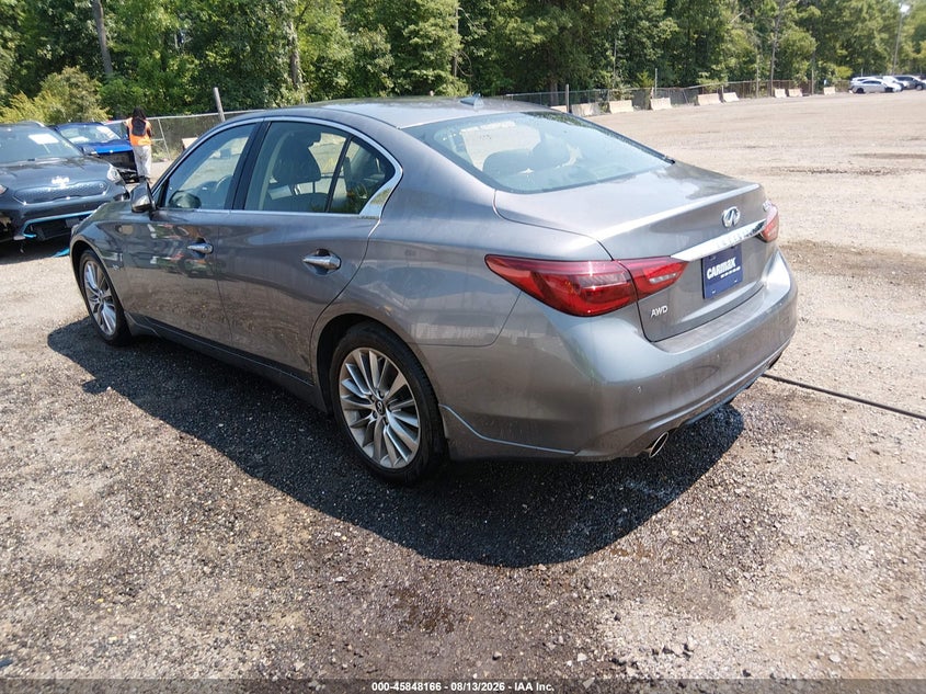 2019 Infiniti Q50 VIN JN1EV7AR1KM591855 IAAI salvage auction — SIDE, Salvage Title, sold $10,300 on 2026-09-27 (photo 3)