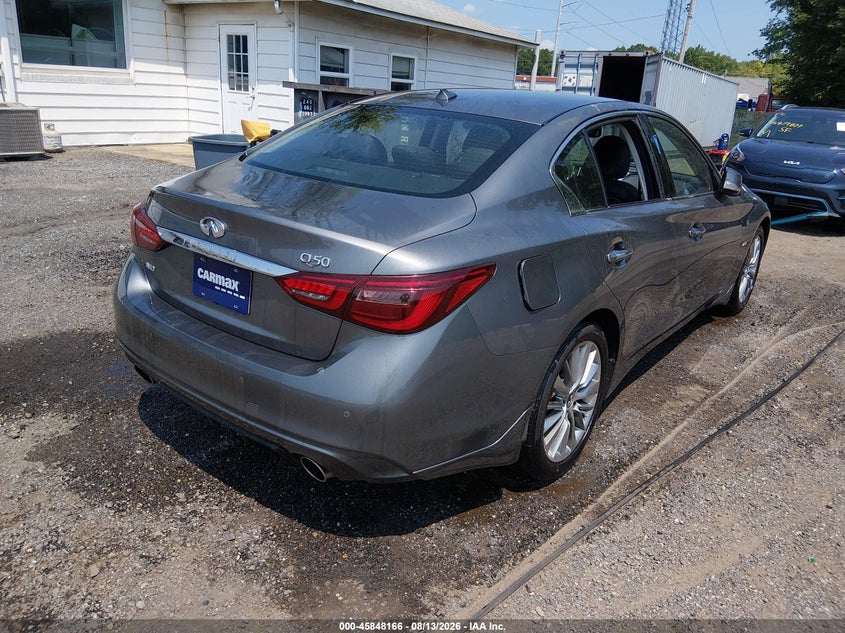 2019 Infiniti Q50 VIN JN1EV7AR1KM591855 IAAI salvage auction — SIDE, Salvage Title, sold $10,300 on 2026-09-27 (photo 4)