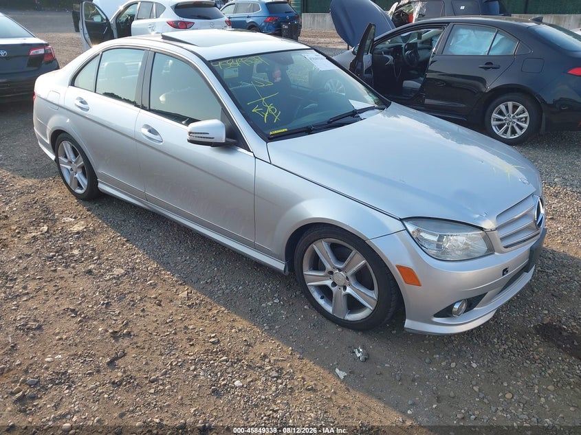 2010 Mercedes-benz C class VIN WDDGF8BB2AR106415 IAAI salvage auction — FRONT & REAR, Clear (New York), sold $450 on 2026-08-18 (photo 1)