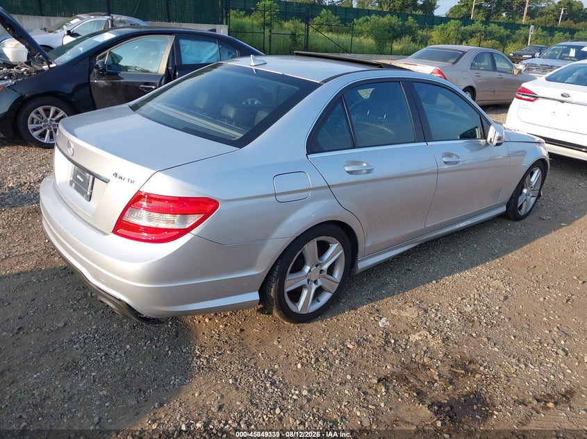 2010 Mercedes-benz C class VIN WDDGF8BB2AR106415 IAAI salvage auction — FRONT & REAR, Clear (New York), sold $450 on 2026-08-18 (photo 4)