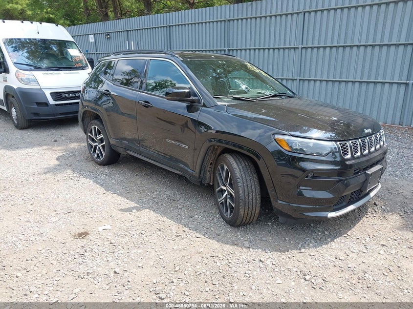 2025 Jeep Compass VIN 3C4NJDCN3ST607694 IAAI salvage auction — REAR END, Salvage Title, sold $8,775 on 2026-10-14 (photo 1)