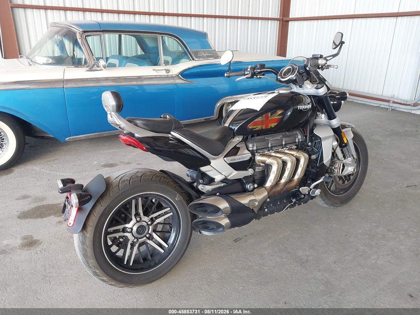 2020 Triumph motorcycle Rocket VIN SMTG10JX3LT993750 IAAI salvage auction — SIDE, Rebuildable (Florida), sold $8,500 on 2026-08-26 (photo 4)