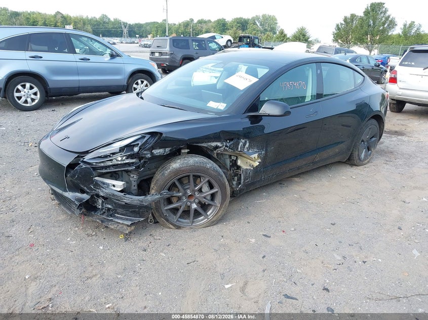 2023 Tesla Model 3 VIN 5YJ3E1EA3PF579440 IAAI salvage auction — LEFT FRONT, Mv-907A (New York), sold $7,100 on 2026-08-23 (photo 2)