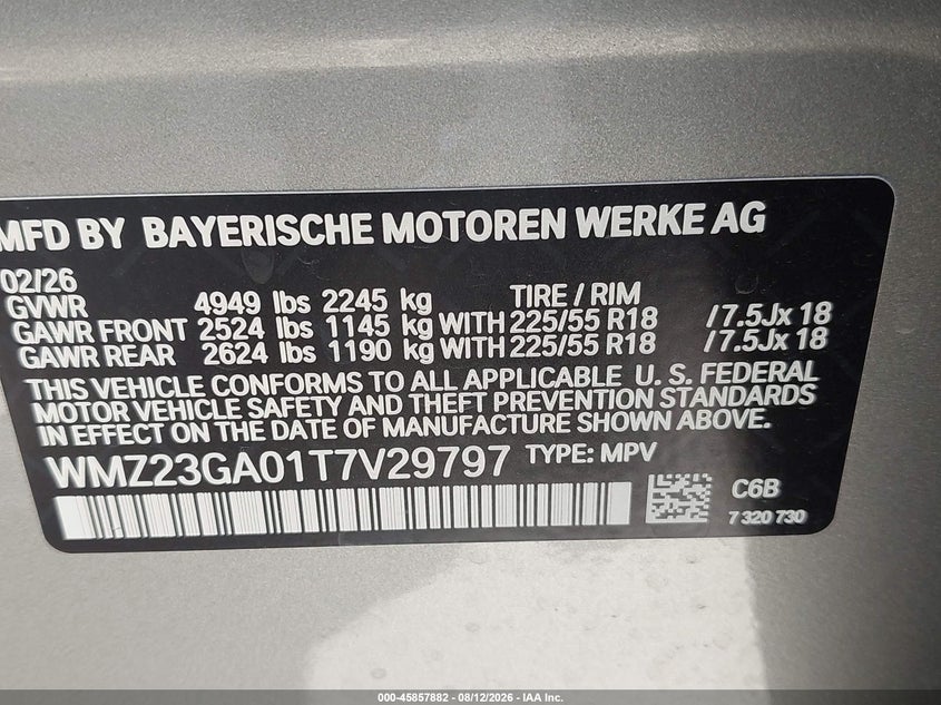 2026 Mini Countryman VIN WMZ23GA01T7V29797 IAAI salvage auction — ENGINE DAMAGE, Enterprise Vehicles Clear Only (Texas), sold $23,650 on 2026-08-17 (photo 9)