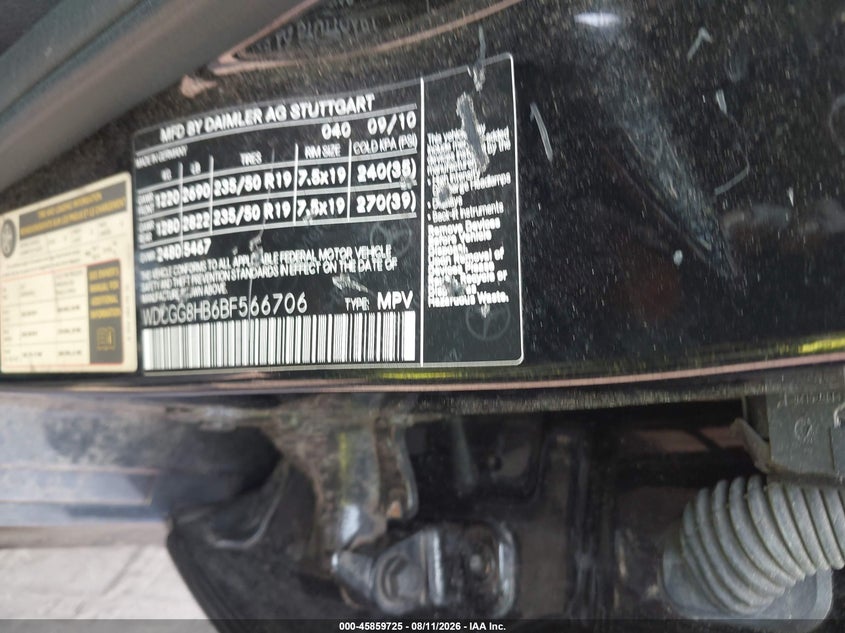 2011 Mercedes-benz Glk-class VIN WDCGG8HB6BF566706 IAAI salvage auction — NORMAL WEAR, Clear (Massachusetts), sold $1,300 on 2026-08-18 (photo 6)
