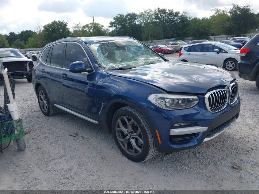 2021 BMW X3 VIN 5UXTY3C03M9H50935 IAAI salvage auction — STORM DAMAGE, Wait Title, sold $6,950 on 2026-09-10 (photo 1)