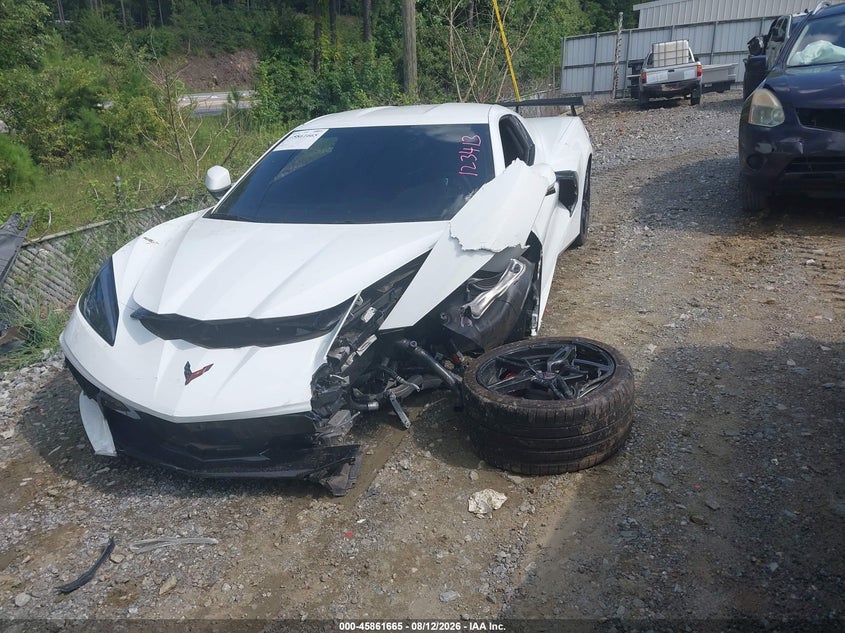 2023 Chevrolet Corvette VIN 1G1YA2D44P5123413 IAAI salvage auction — LEFT FRONT, Wait Title, sold $22,200 on 2026-10-12 (photo 2)