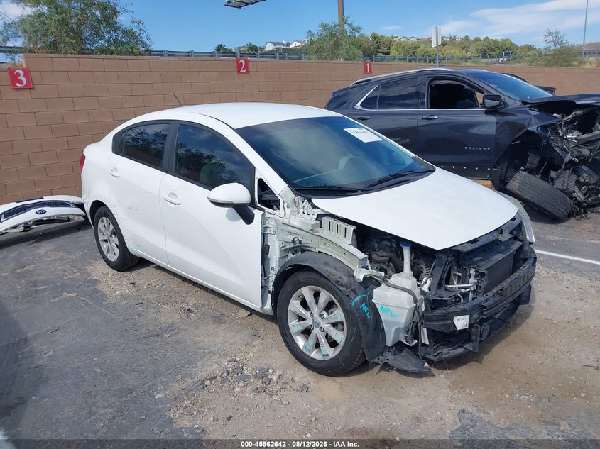 2014 Kia Rio VIN KNADN4A31E6419575 IAAI salvage auction — RIGHT FRONT, Salvage Title, sold $950 on 2026-08-27 (photo 1)