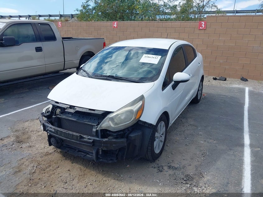 2014 Kia Rio VIN KNADN4A31E6419575 IAAI salvage auction — RIGHT FRONT, Salvage Title, sold $950 on 2026-08-27 (photo 2)