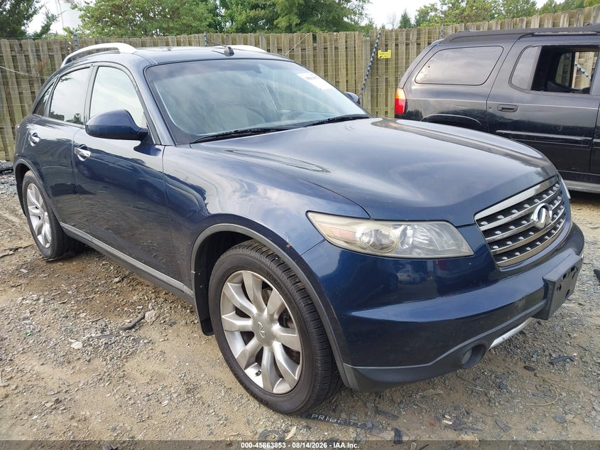2007 Infiniti Fx35 VIN JNRAS08W27X205487 IAAI salvage auction — SIDE, Clear (Virginia), sold $350 on 2026-08-21 (photo 1)
