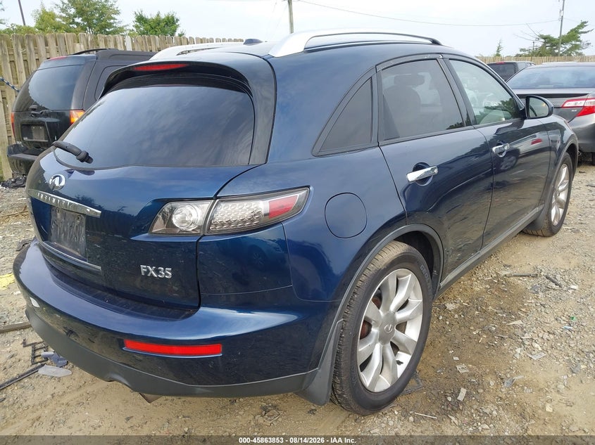 2007 Infiniti Fx35 VIN JNRAS08W27X205487 IAAI salvage auction — SIDE, Clear (Virginia), sold $350 on 2026-08-21 (photo 4)
