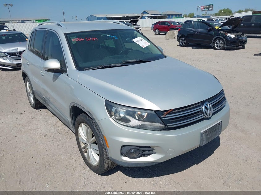 2013 Volkswagen Tiguan VIN WVGAV7AX8DW536316 IAAI salvage auction — SIDE, Original (Texas), sold $1,300 on 2026-08-19 (photo 1)