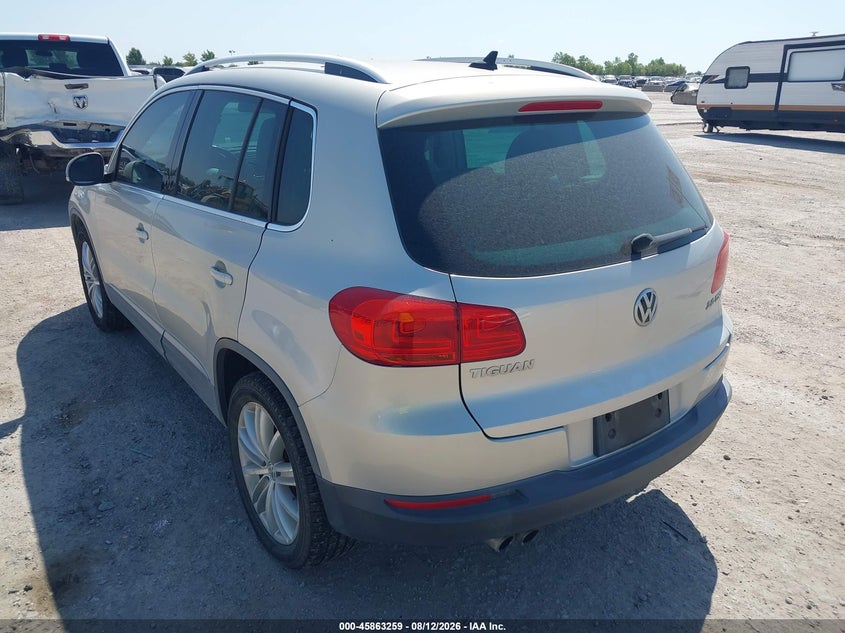 2013 Volkswagen Tiguan VIN WVGAV7AX8DW536316 IAAI salvage auction — SIDE, Original (Texas), sold $1,300 on 2026-08-19 (photo 3)