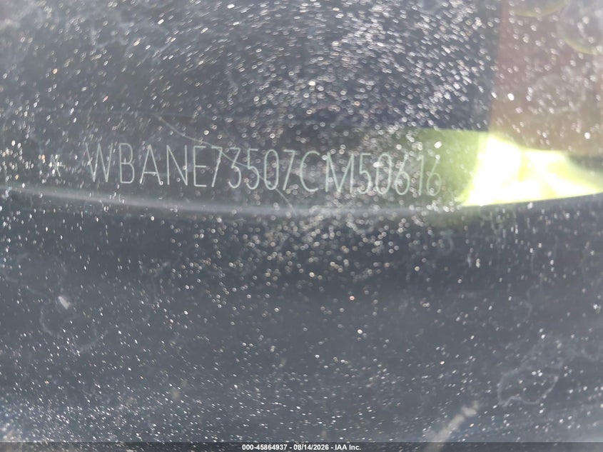 2007 BMW 5 series VIN WBANE73507CM50616 IAAI salvage auction — NORMAL WEAR, Clear (North Carolina), sold $50 on 2026-10-11 (photo 9)