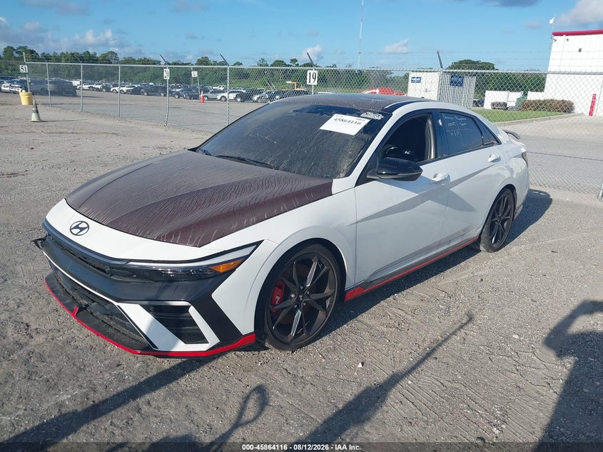 2025 Hyundai Elantra VIN KMHLW4DK5SU025644 IAAI salvage auction — WATER/FLOOD, Certificate Of Destruction (Florida), sold $7,275 on 2026-09-03 (photo 2)
