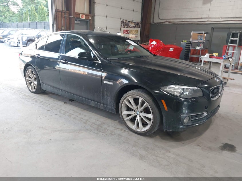 2014 BMW 5 series VIN WBA5B3C50ED531320 IAAI salvage auction — STORM DAMAGE, Clear (Montana), sold $700 on 2026-08-19 (photo 1)