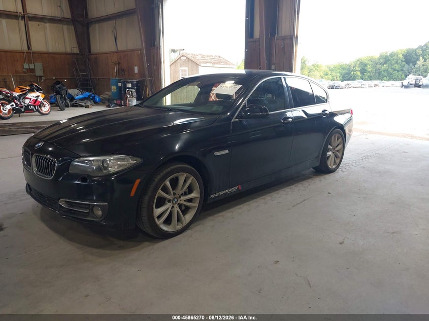 2014 BMW 5 series VIN WBA5B3C50ED531320 IAAI salvage auction — STORM DAMAGE, Clear (Montana), sold $700 on 2026-08-19 (photo 2)
