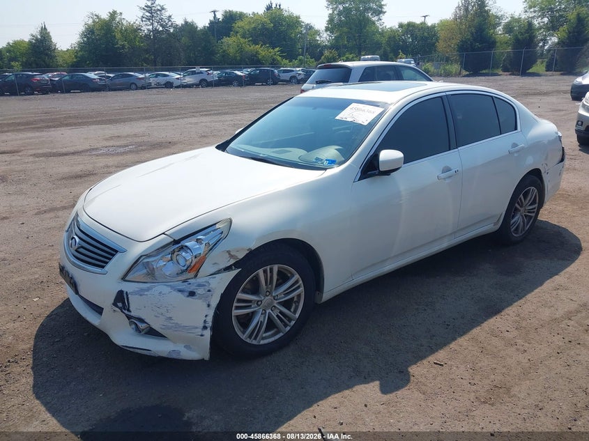 2012 Infiniti G VIN JN1CV6AR3CM673802 IAAI salvage auction — FRONT END, Salvage Title, sold $1,150 on 2026-09-21 (photo 2)