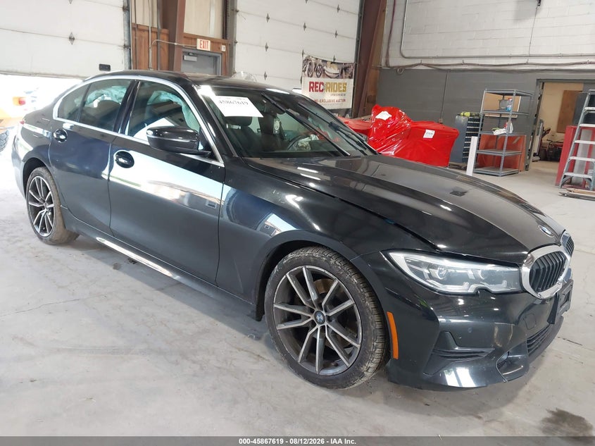 2021 BMW 3er VIN 3MW5R7J02M8B79492 IAAI salvage auction — FRONT END, Wait Title, sold $9,550 on 2026-09-23 (photo 1)