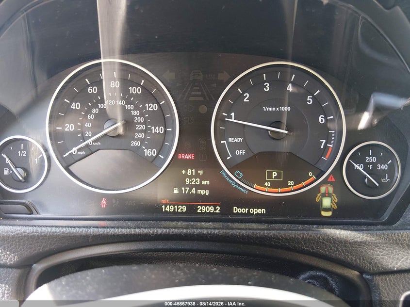 2013 BMW 3er VIN WBA3C3C59DF146524 IAAI salvage auction — REAR END, Wait Title, sold $775 on 2026-08-21 (photo 7)