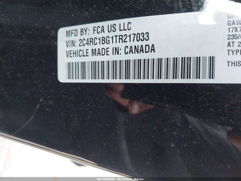 2026 Chrysler Pacifica VIN 2C4RC1BG1TR217033 IAAI salvage auction — REAR END, Wait Title, sold $10,300 on 2026-08-28 (photo 9)