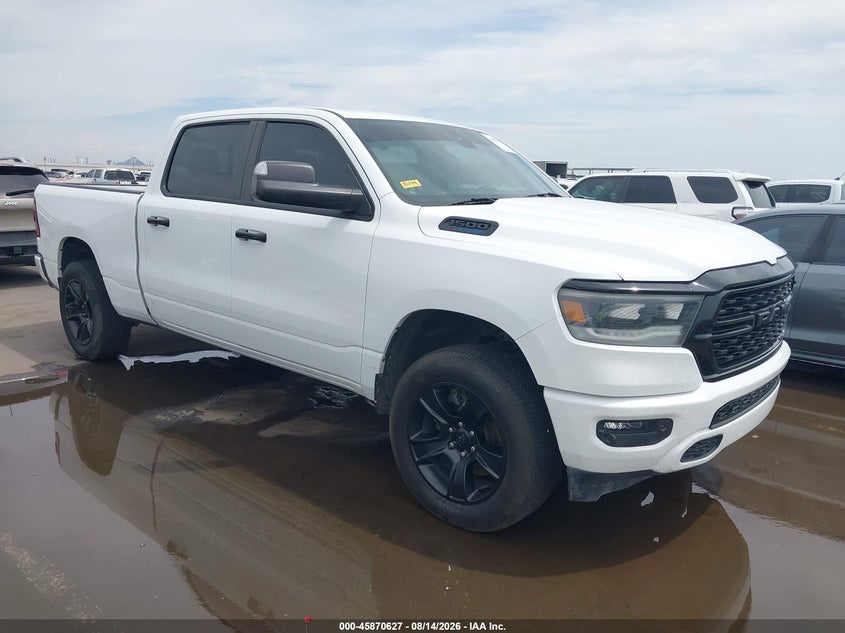 2023 Ram 1500 VIN 1C6SRFMT9PN557497 IAAI salvage auction — SIDE, Wait Title, sold $9,700 on 2026-08-29 (photo 1)