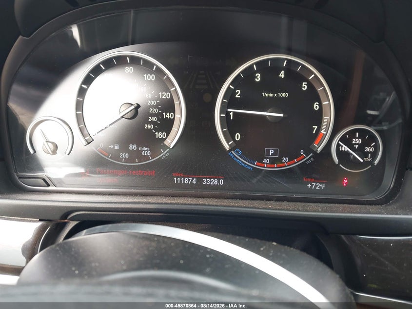 2013 BMW 5er VIN WBAFU7C55DDU72768 IAAI salvage auction — LEFT REAR, Wait Title, sold $2,850 on 2026-09-01 (photo 7)