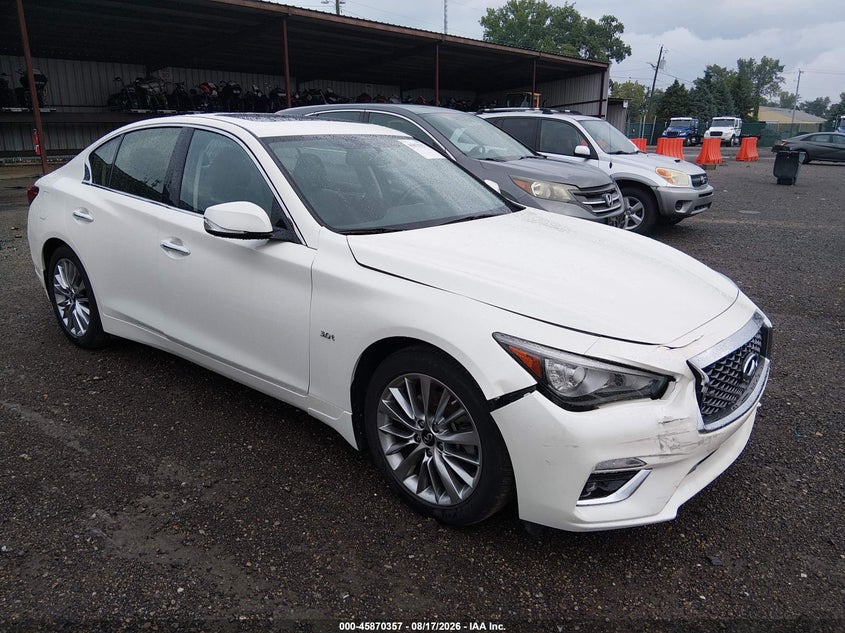 2020 Infiniti Q50 VIN JN1EV7AR0LM252389 IAAI salvage auction — FRONT END, Salvage (Idaho), sold $7,000 on 2026-09-02 (photo 1)