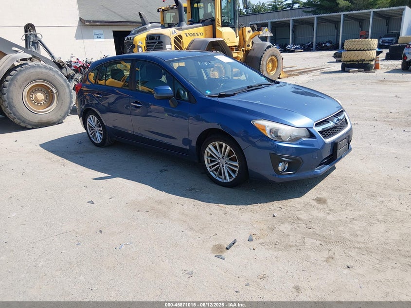 2013 Subaru Impreza VIN JF1GPAG65D2877559 IAAI salvage auction — NORMAL WEAR, Original (New Hampshire), sold $775 on 2026-08-26 (photo 1)
