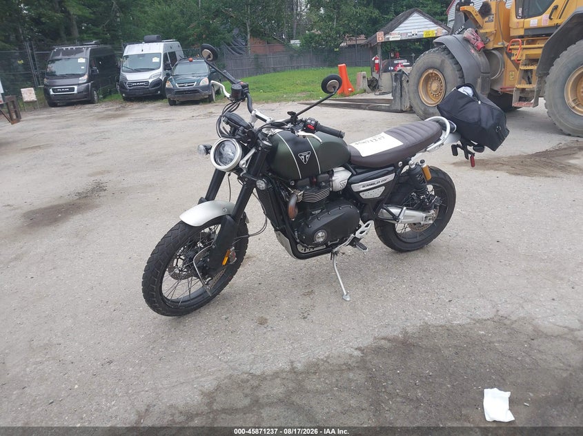 2023 Triumph motorcycle Scrambler VIN SMTD45HG2PTBH3211 IAAI salvage auction — FRONT END, Salvage (Maine), sold $3,250 on 2026-09-30 (photo 2)