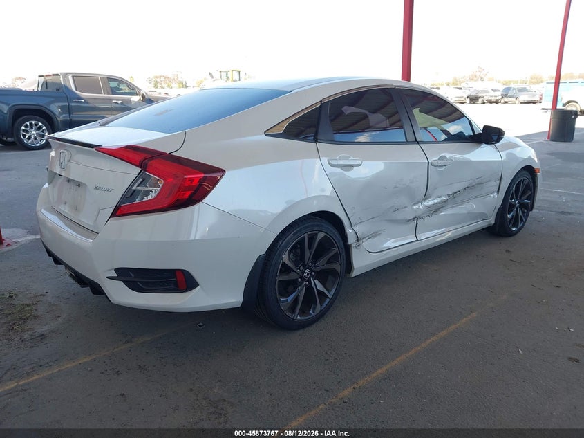 2020 Honda Civic VIN 2HGFC2F80LH543750 IAAI salvage auction — SIDE, Salvage Title, sold $6,600 on 2026-08-27 (photo 4)