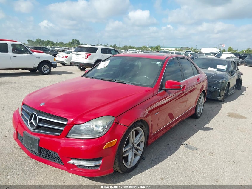 2012 Mercedes-benz C-klasse VIN WDDGF4HB3CA648141 IAAI salvage auction — LEFT FRONT, Original (Texas), sold $1,000 on 2026-08-19 (photo 2)