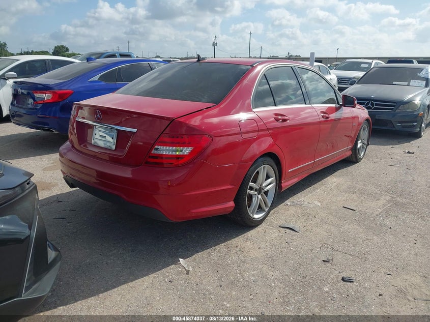 2012 Mercedes-benz C-klasse VIN WDDGF4HB3CA648141 IAAI salvage auction — LEFT FRONT, Original (Texas), sold $1,000 on 2026-08-19 (photo 4)