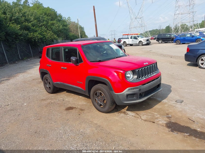2016 Jeep Renegade VIN ZACCJBAW8GPE38259 IAAI salvage auction — NORMAL WEAR, Clear (Pennsylvania), sold $2,425 on 2026-08-21 (photo 1)