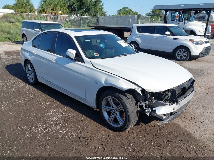 2014 BMW 3er VIN WBA3B5G57ENS08762 IAAI salvage auction — FRONT END, Clear (Florida), sold $425 on 2026-08-19 (photo 1)