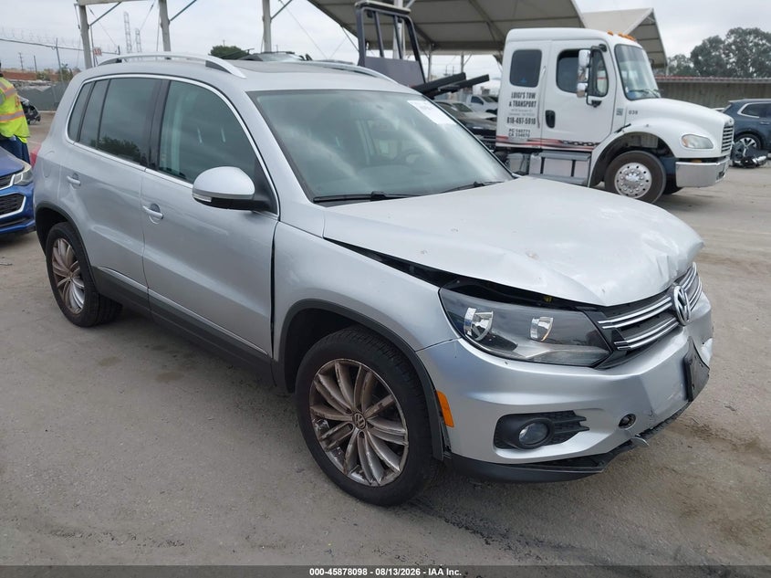 2014 Volkswagen Tiguan VIN WVGAV3AX7EW591723 IAAI salvage auction — UNKNOWN, Clear - Dealer Only (California), sold $2,000 on 2026-08-19 (photo 1)