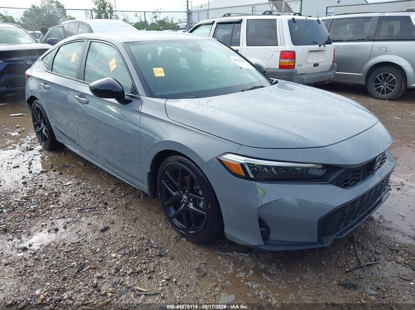2025 Honda Civic VIN 19XFL2H82SE023877 IAAI salvage auction — WATER/FLOOD, Salvage (Ohio), sold $7,600 on 2026-08-22 (photo 1)