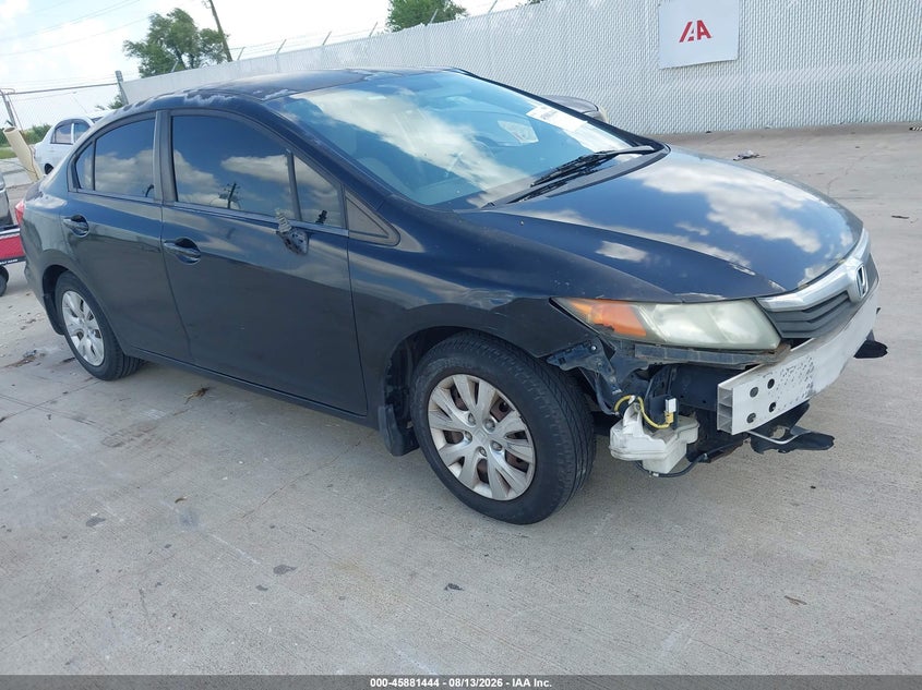 2012 Honda Civic VIN 2HGFB2F51CH588432 IAAI salvage auction — Front End, Clear, sold $2,150 on 2026-09-25 (photo 1)