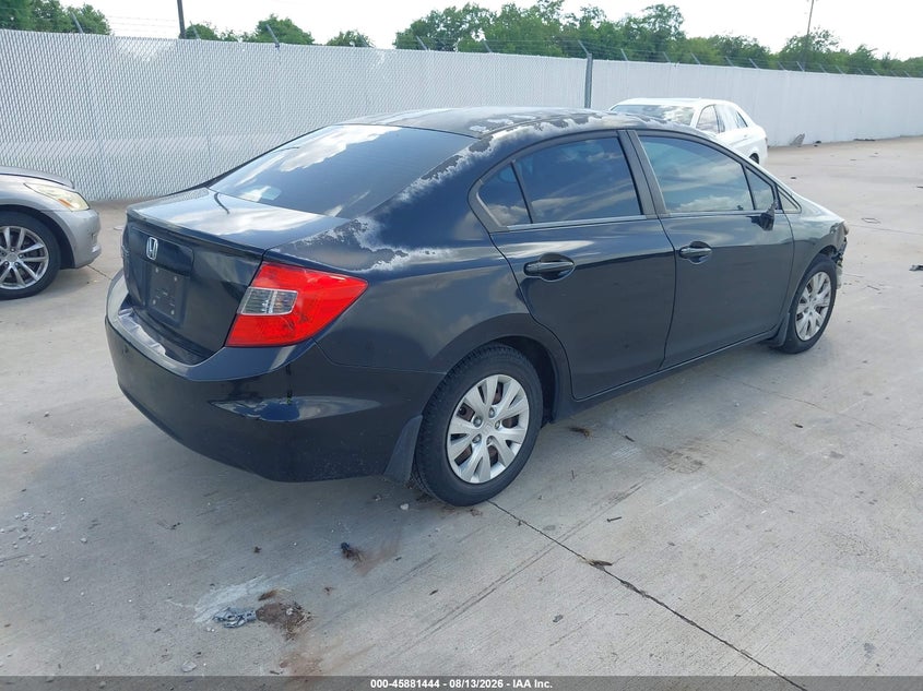 2012 Honda Civic VIN 2HGFB2F51CH588432 IAAI salvage auction — Front End, Clear, sold $2,150 on 2026-09-25 (photo 4)