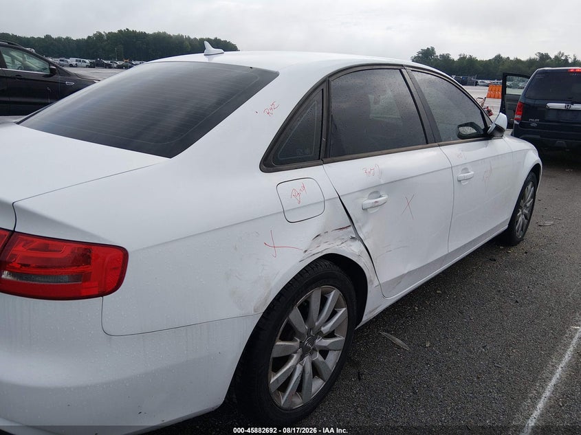 2014 Audi A4 VIN WAUBFAFL1EN001101 IAAI salvage auction — RIGHT SIDE, Clear (Indiana), sold $2,400 on 2026-09-11 (photo 6)